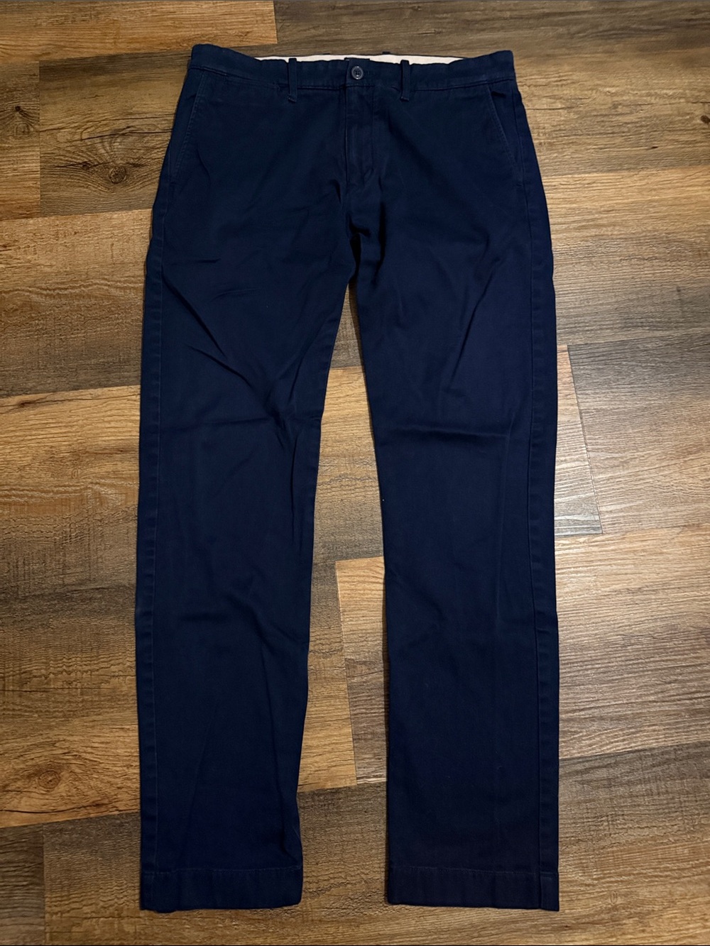 J. Crew Men’s Navy Stretch Straight-Leg Slim Pants